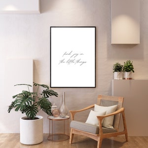 Find joy in the little things motivierende minimalistische Wandkunst - digitaler Download
