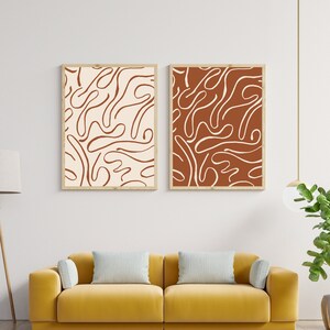 Neutral wall art set, mirrored prints, modern wall art, minimalist wall art, abstract wall art, gallery wall, printable wall art