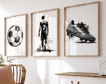 Personalised Football Wall Art Prints Custom Football Poster, Boys Bedroom Decor, Teen Room Decor, Football Wall Art, Football Prints Decor