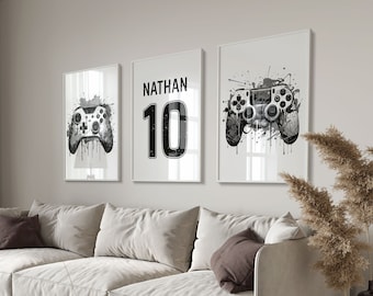 Láminas de arte de pared gamer personalizadas: Decoración para habitación de adolescentes (descarga digital)