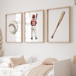 Personalized Baseball Poster, Custom Name Baseball Jersey, Baseball Print, Boys Bedroom Baseball Decor, Baseball Gifts, Baseball Bedroom Art