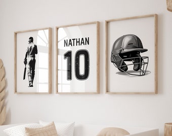 Personalized Cricket Poster, Custom Cricket Jersey Art, Boys Bedroom Decor, Cricket Gifts, Custom Cricket Wall Art, Kids Room Decor