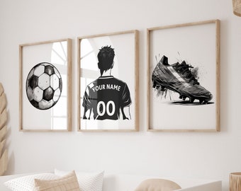 Printable Soccer Wall Art Prints, Personalized Soccer Poster, Boys ...
