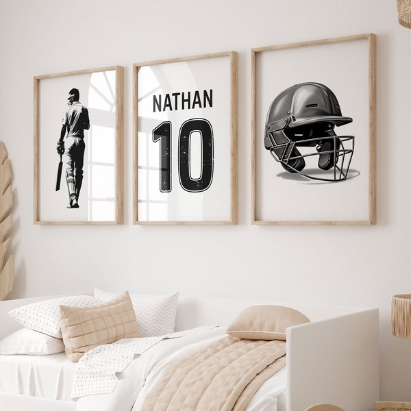 Personalized Cricket Poster, Custom Cricket Jersey Art, Boys Bedroom Decor, Cricket Gifts, Custom Cricket Wall Art, Kids Room Decor