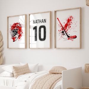 Personalized Hockey Prints, Hockey Jersey, Hockey Posters, Boys Bedroom Decor, Hockey Gift, Hockey Room Decor, Hockey Wall Art Bedroom Decor