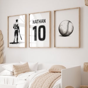 Custom Baseball Poster, Personalized Baseball Jersey, Baseball Print, Boys Bedroom Decor, Baseball Gifts, Baseball Room Decor, Baseball Art