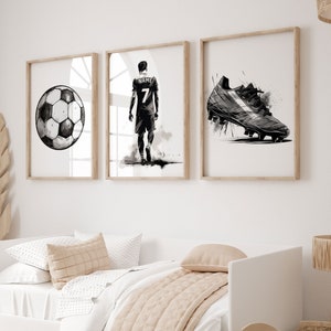 Printable Soccer Wall Art Prints, Custom Soccer Poster, Boys Bedroom Decor, Teen Room Decor, Abstract Soccer Gifts, Soccer Jersey