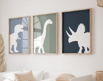 Set of 3 Dinosaur Prints, Dinosaur Wall Art Printable Dinosaur Nursery Decor Dinosaur Wall Decor Boys Room Decor Boys Bedroom Dinosaur Gift