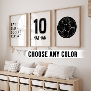 Personalised Soccer Prints Soccer Wall Art Prints, Boys Bedroom Decor, Kids Bedroom Soccer Decor, Custom Soccer Posters, Soccer Gifts