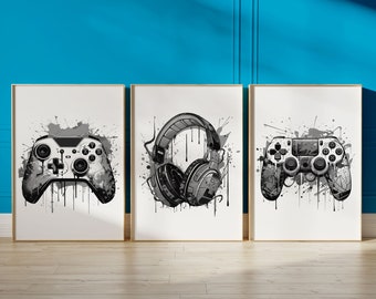 Set of 3 Gaming Prints, Games Poster, Gaming Room Decor, Gaming Wall Art, Gaming Gift, Boys Bedroom Decor, Teen Room Prints, Gamer Decor