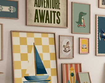 Láminas decorativas eclécticas para la habitación infantil: Conjunto de láminas para dormitorio infantil - Decoración para habitación de bebé - Paquete de pósteres para sala de juegos (Descarga digital)