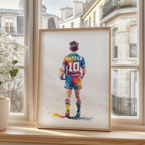Cadeau rugby personnalisé pour décoration de chambre de garçon, impression rugby, art mural rugby, poster rugby personnalisé, art mural garçons, art rugby garçon, cadeau pour fils