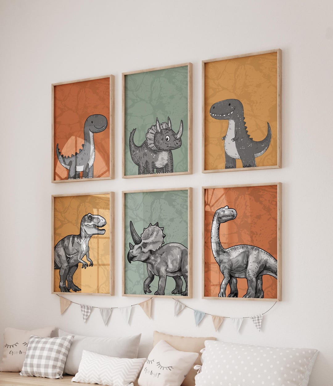 Dinosaur Nursery Prints: Playful Boy Room Wall Art (digital Download ...