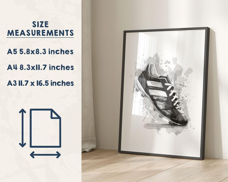 Personalisierter Fußballtrikot-Druck: Poster mit individuellem Namen und Nummer, Kinderzimmerdeko, Fußballgeschenk für Jungen, 3er-Set Sport-Wandbilder Bild 8