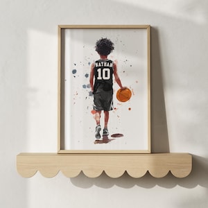 Personalized Basketball Poster, Custom Basketball Gift for Boys Room Decor, Basketball Prints, Basketball Wall Art, Basketball Art, Digital
