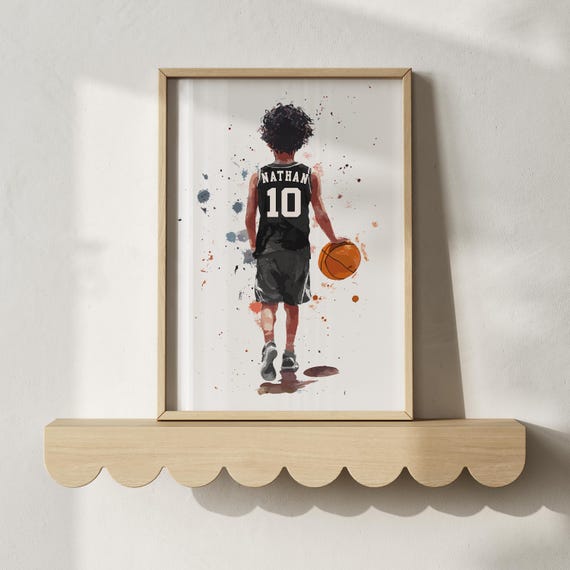 Personalized Basketball Poster, Custom Basketball Gift for Boys Room Decor, Basketball Prints, Basketball Wall Art, Basketball Art, Digital
