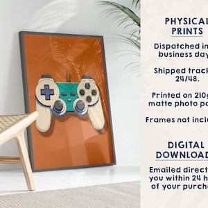 Retro Gaming Wall Art Prints, Set of 3 Vintage Gaming Wall Art, Gamer Wall Art, Boys Room Gamer Decor, Video Games Room Art, Gift for Gamer immagine 9