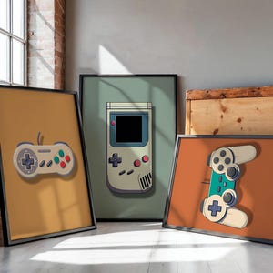 Retro Gaming Wall Art Prints, Set of 3 Vintage Gaming Wall Art, Gamer Wall Art, Boys Room Gamer Decor, Video Games Room Art, Gift for Gamer immagine 3