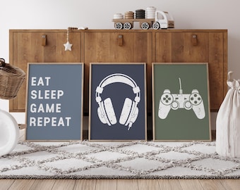 Printable Gaming Prints, Gamer Decor, Gamer Wall Art, Teen Room Prints, Boys Bedroom Decor, Games Room Poster, Gamer Gift, GIft for Boys