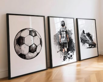 Personalized Soccer Gifts for Boys: Soccer Prints, Football Gifts for Boys Room Decor, Custom Name Number & Kit Colour (Digital Download)