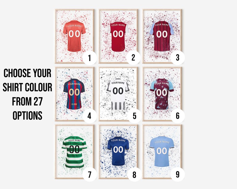Set of 3 Football Wall Art Prints Personalised Football Etsy UK