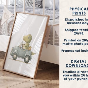 PICK YOUR DINOSAURS: Dinosaur Wall Art Prints - Toddlers Bedroom Decor - Dinosaur Nursery Art - Vehicle Playroom - Dinosaur Gifts for Boys zdjęcie 6