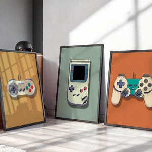 Retro Gaming Wall Art Prints, Set of 3 Vintage Gaming Wall Art, Gamer Wall Art, Boys Room Gamer Decor, Video Games Room Art, Gift for Gamer immagine 5