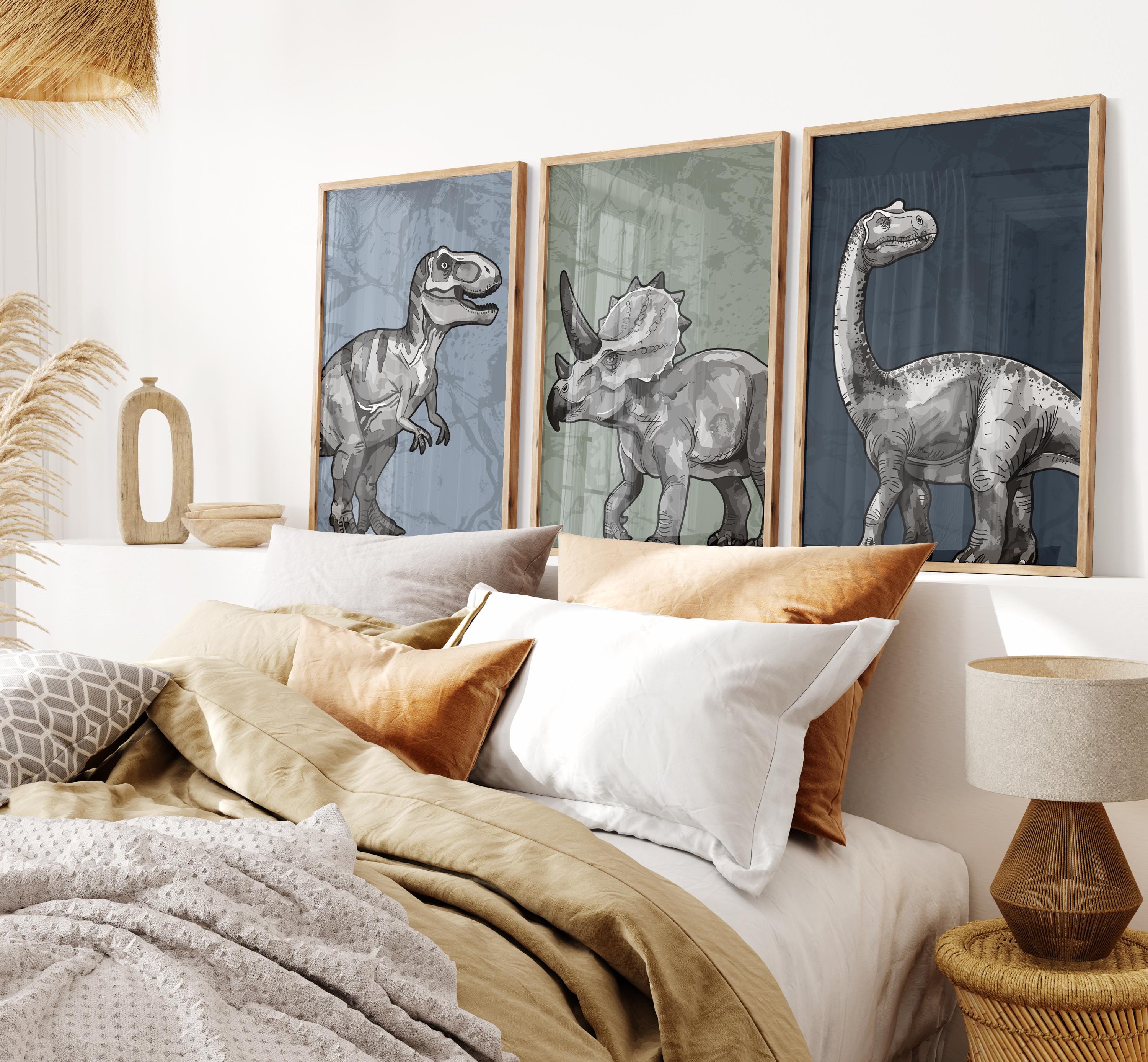 Printable Dinosaur Prints, Set of 3 Dinosaur Posters, Dinosaur Nursery ...