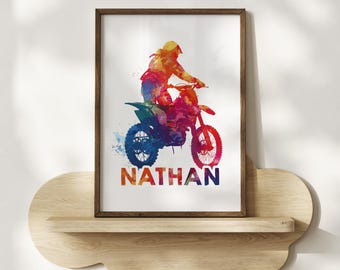 Motocross Print: Kinderzimmer Fahrrad Dekor (Digitaler Download)