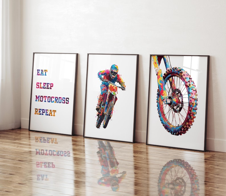 Personalized Motocross Print Bundle: Set of 6 Dirt Bike Posters - Boys ...