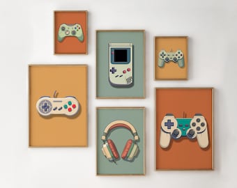 Printable Gaming Wall Art Prints, Retro Gaming Posters, Modern Gaming Decor, Boys Room Art, Video Games Room Decor, Gift for Gamer, Digital