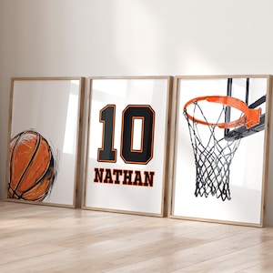 Personalized Basketball Wall Art, Custom Name Basketball Poster for Boys, Basketball Prints, Basketball Gift for Girls, Basketball Jersey