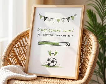 Football Pregnancy Announcement Print, Baby Reveal Sign, Gift for Daddy To Be