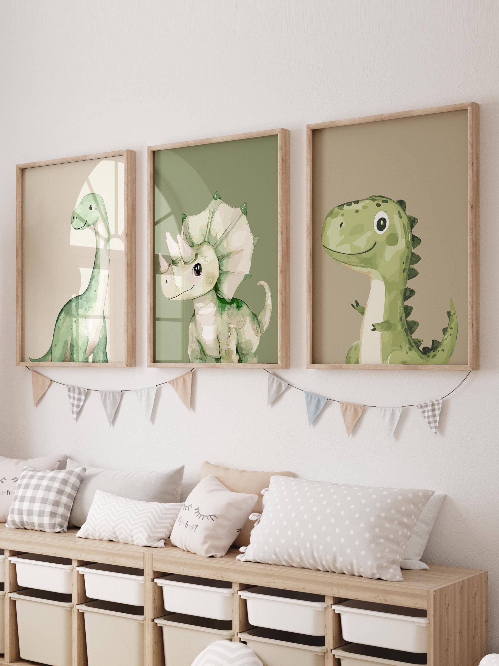 Dinosaur Nursery Prints: Set of 3 Boys Room Wall Art (digital Download ...
