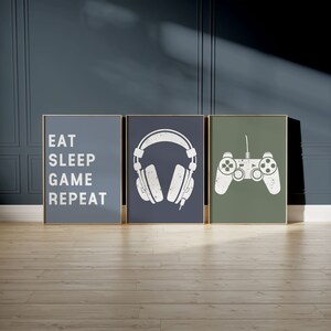 Set of 3 Gaming Wall Art Prints Custom Gamer Prints, Boys Bedroom Decor ...