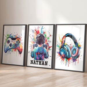 Gaming Poster, personalisiertes Gaming Poster, Gaming Geschenk für Jungen Schlafzimmer Dekor, Gamer Wandkunst, Videospiele Zimmer, Digitaldrucke