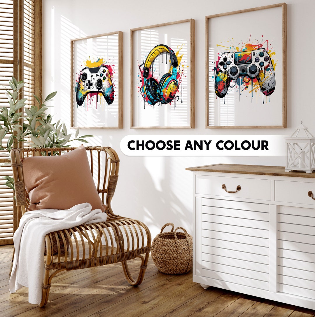 Set of 3 Gaming Prints Gaming Decor Gamer Wall Art Teen Room Prints