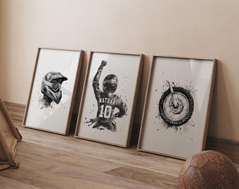 Impressions motocross personnalisées : art mural motocross, décoration de chambre de garçons (téléchargement numérique)