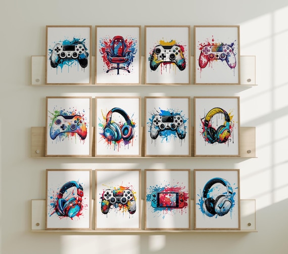 Gaming Prints Set: Boys Room Decor, Gamer Wall Art (Digital Download)