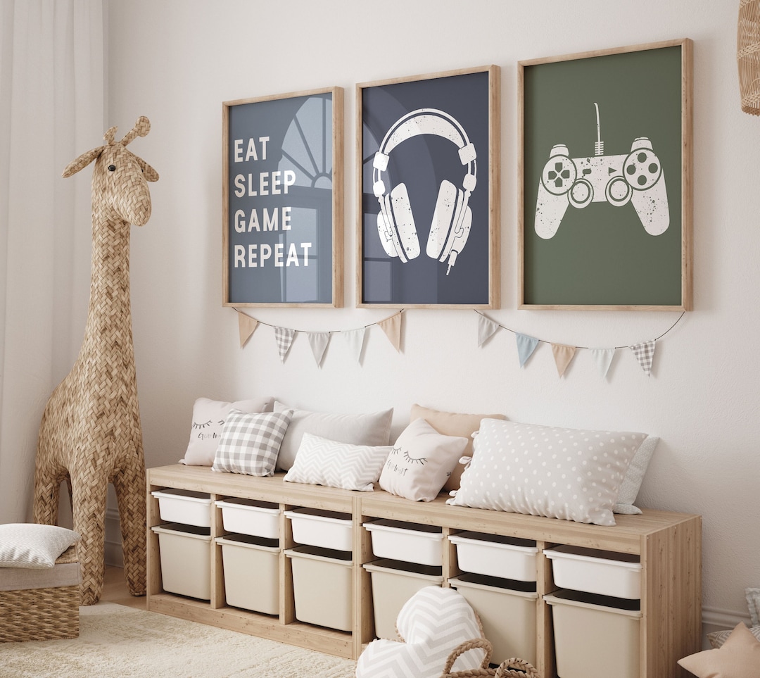 Set of 3 Gaming Wall Art Prints Custom Gamer Prints, Boys Bedroom Decor ...