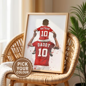 Personalised Football Gifts for Dad: Custom Name, Number & Hair Colour - Father Son Gift for Daddy - Fathers Day Gift from Son