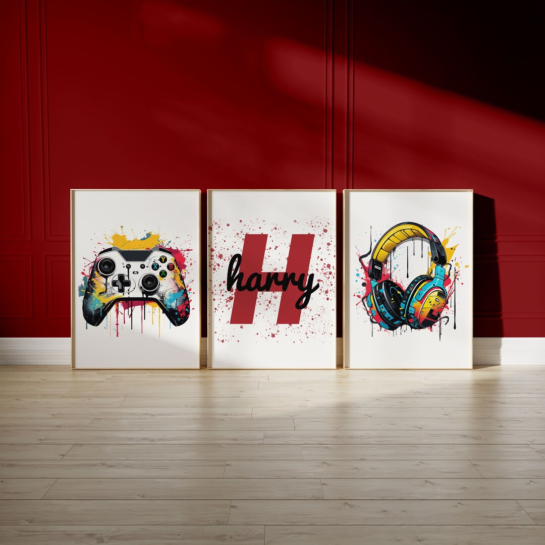 Personalised Gaming Prints Gaming Decor Gamer Wall Art Teen Room Prints