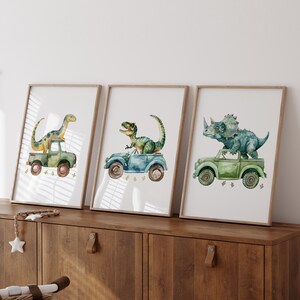 Printable Dinosaur Wall Art Prints, Set of 3 Dinosaur Prints, Dinosaur Nursery, Dinosaur Wall Art, Boys Dinosaur Bedroom Decor, Digital