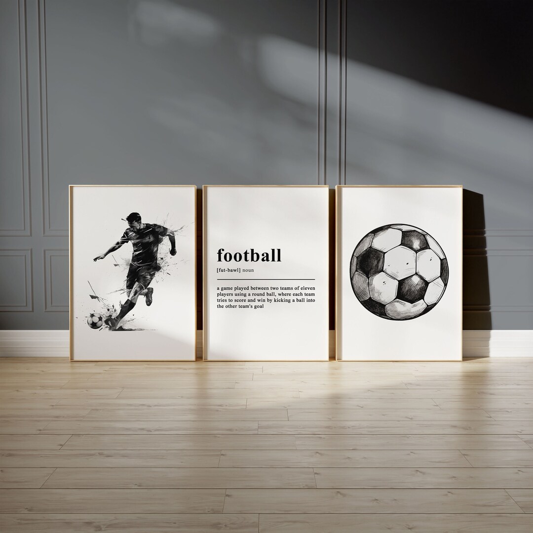 Definition Soccer Wall Art Prints, Custom Soccer Poster, Boys Bedroom