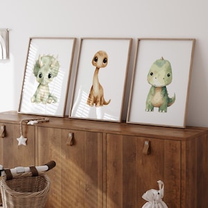 Printable Dinosaur Nursery Art, Dinosaur Print for Boys Room, Set of 3 Dinosaur Wall Decor, Dino Nursery Decor, Dinosaur Wall Art, Dino Room