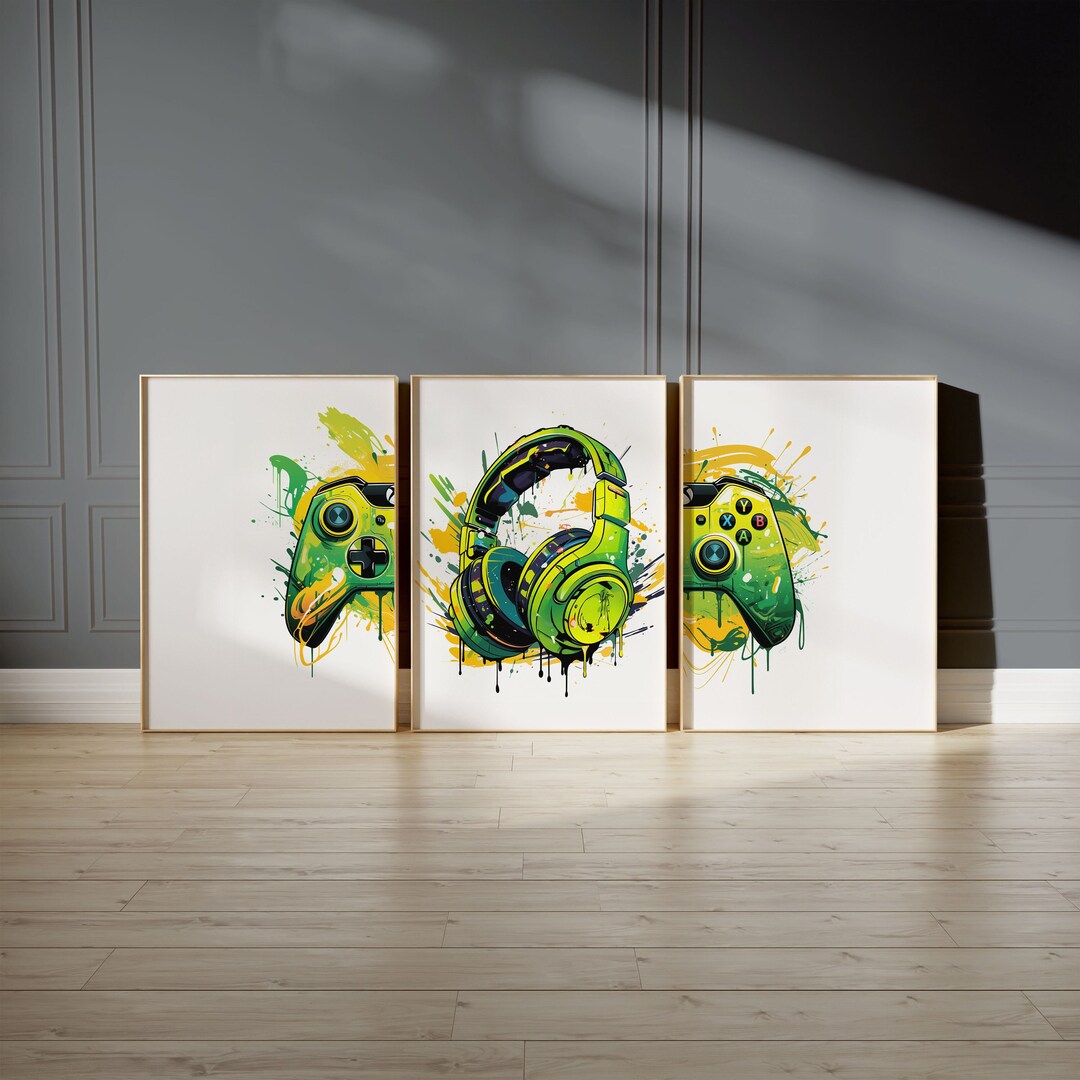 Set of 5 Printable Gaming Posters Games Room Wall Art Boys - Etsy