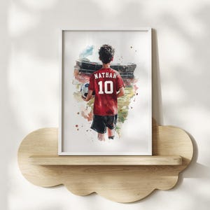 Arte de parede de futebol personalizada: impressão de camisa com nome personalizado (download digital)