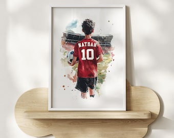 Personalized Soccer Wall Art: Custom Name Jersey Print (Digital Download)