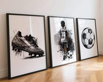 Personalised Football Name Print: Custom Sports Wall Art for Boys, Teen Room Decor