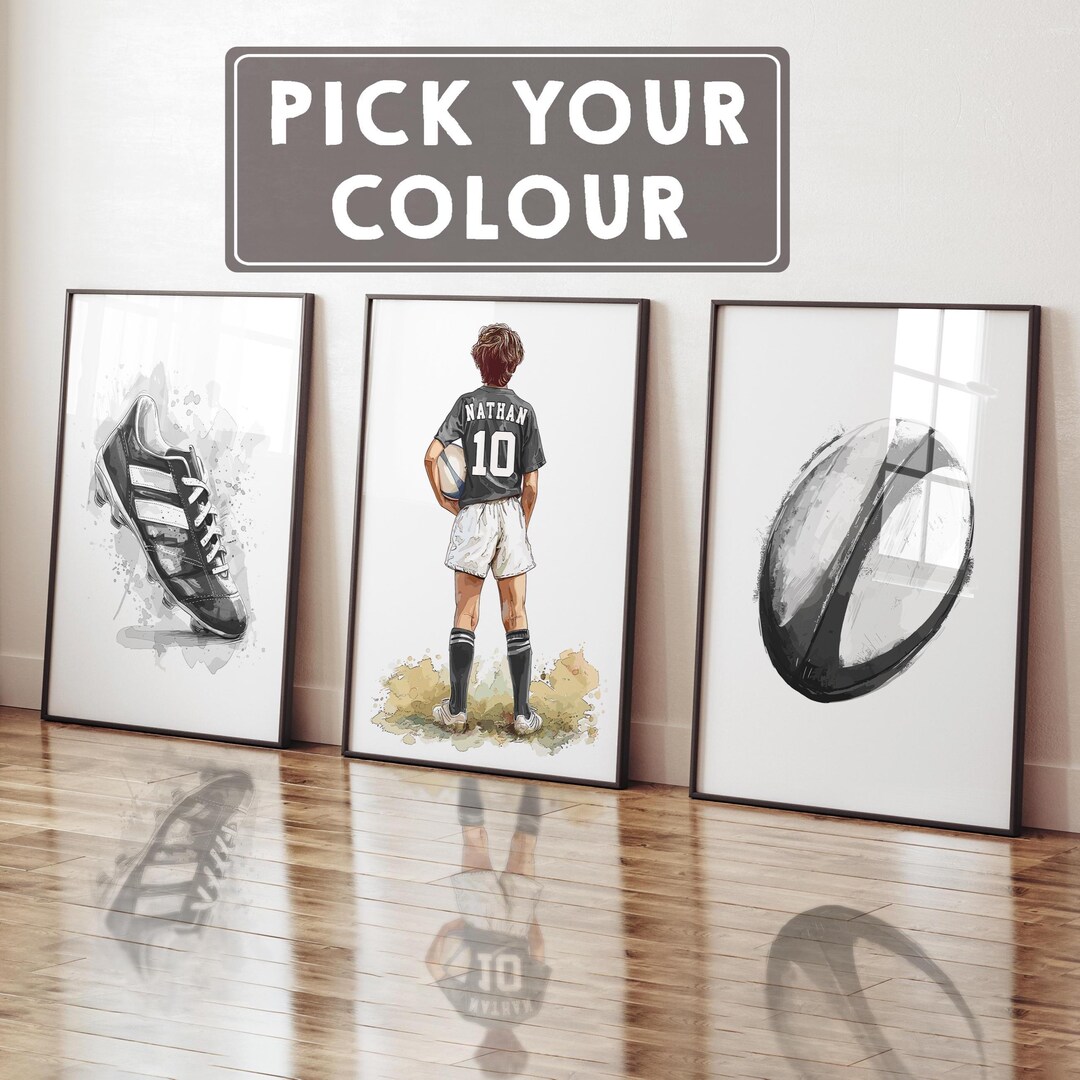Personalised Rugby Gift for Boys Bedroom Decor, Rugby Wall Art for Boys ...